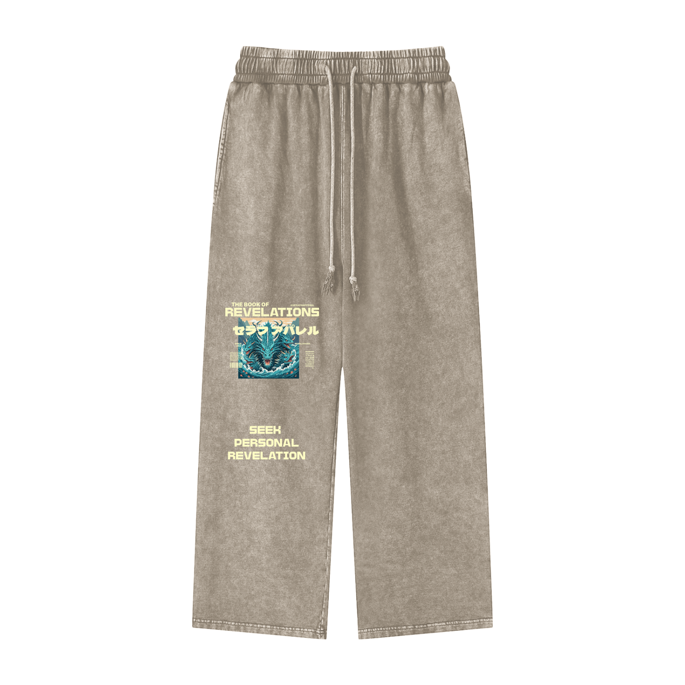 Acid Wash Straight Leg Pants - 360 GSM