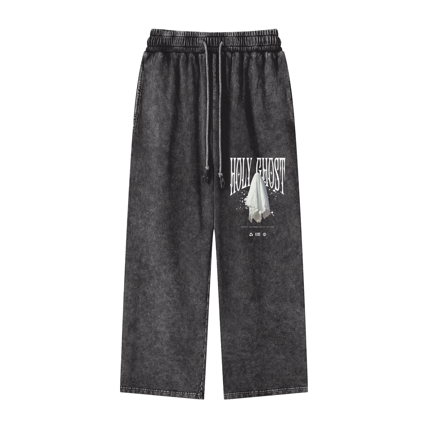 Acid Wash Straight Leg Pants - 360 GSM