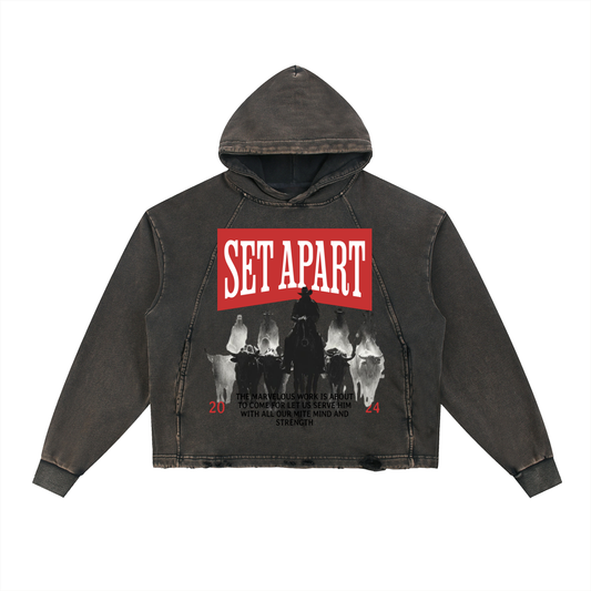 Set Apart Vintage Frayed-Hem Hoodie