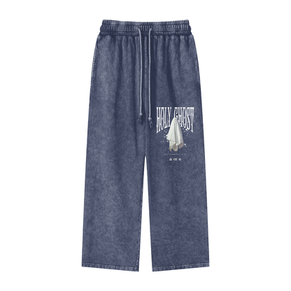Acid Wash Straight Leg Pants - 360 GSM