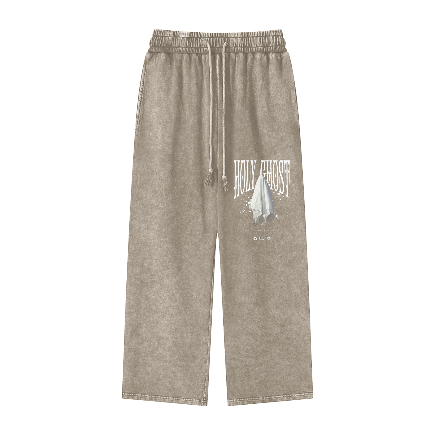 Acid Wash Straight Leg Pants - 360 GSM